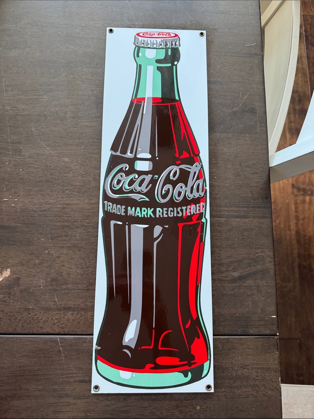 Porcelain Ande Rooney Coca-Cola Tall Bottle Wall sign
